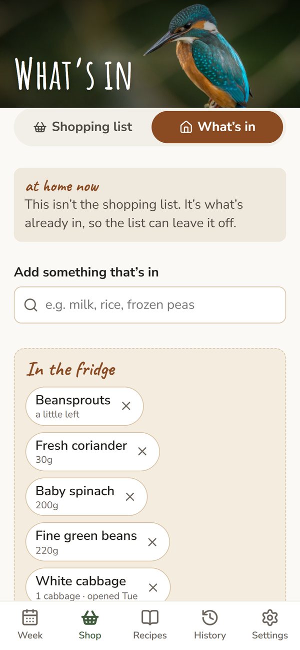 The What's in screen